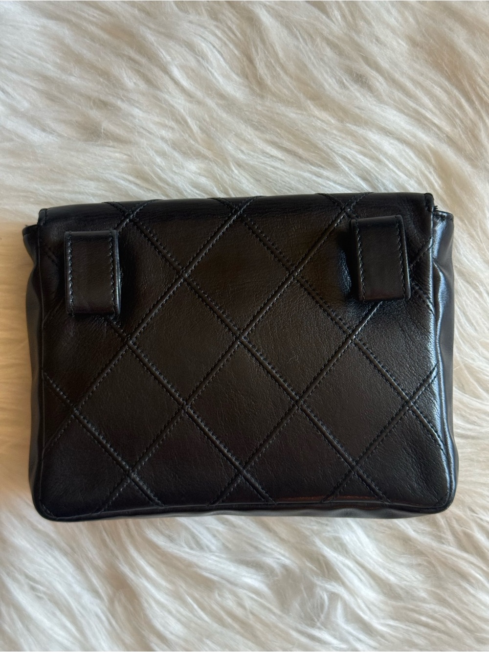 CHANEL Black Quilted Leather Belt Bag with Gold Chain Strap - Picture 4 of 16